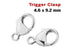 Sterling Silver Trigger Clasp With Casted Ring, 4.6X9.2 mm, (SS/855)